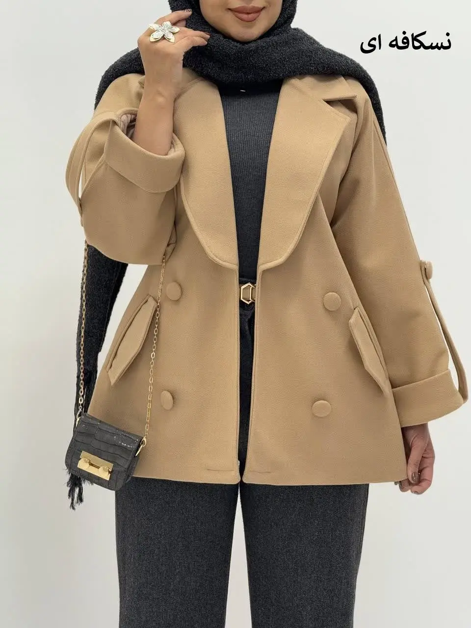 3806-پالتو آستردار آهو